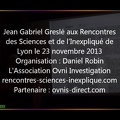 Ovnis - Conférence de Jean Gabriel Greslé